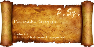 Palicska Szonja névjegykártya
